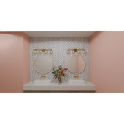 Quoizel Gibson 30in 4-Light Vanity Light | Glam Aged Brass and Clear Crystal Glass | Bathroom Vanity | 29.5 x 6.25 x 8 in | Model GIB8630AB
