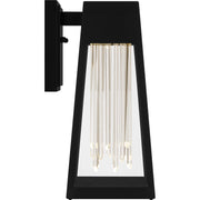 Quoizel Guinn 14in LED Outdoor Wall Lantern | Contemporary Matte Black and Clear Glass | Front Door & Porch | Model GIN8406MBK