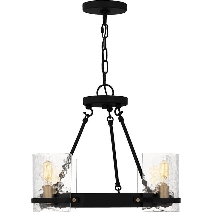 Quoizel Gloucester 4Lt Chandelier, Black/Clear Hammered