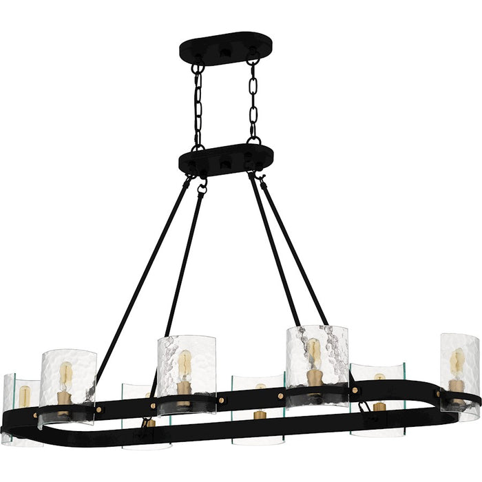 Quoizel Gloucester 8Lt Island Light, Black/Clear Hammered