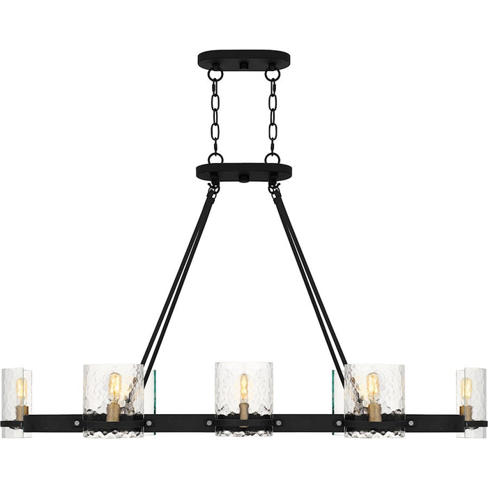 Quoizel Gloucester 8Lt Island Light, Black/Clear Hammered
