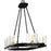 Quoizel Gloucester 8Lt Island Light, Black/Clear Hammered