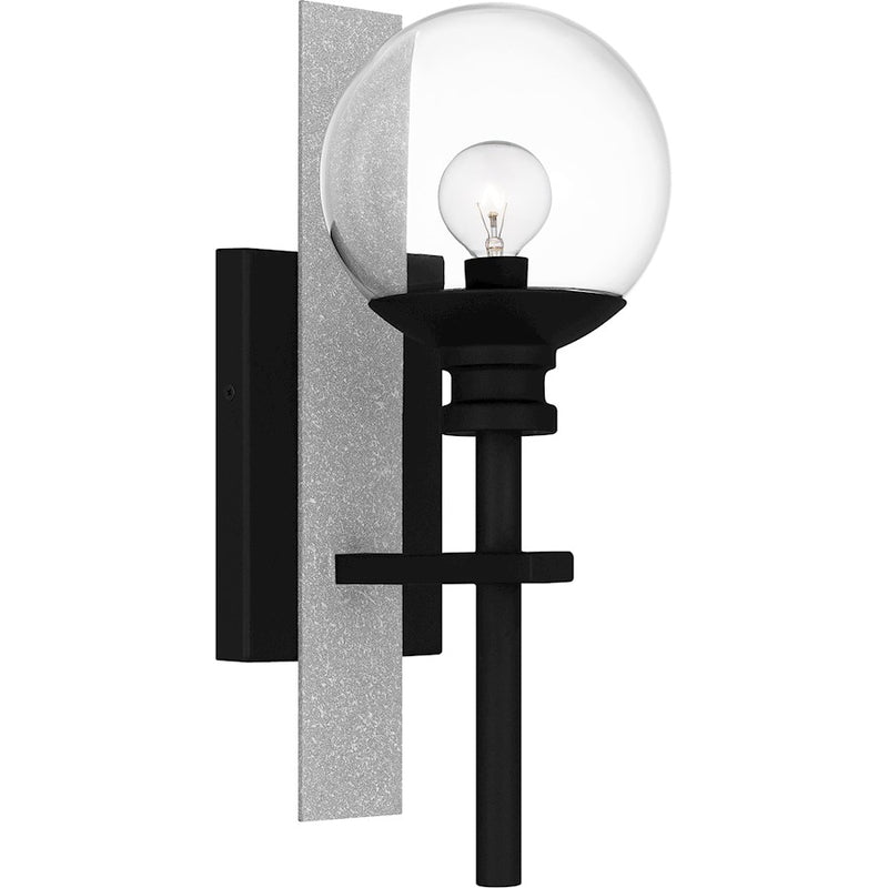 Quoizel Gladstone 1 Light 15" Outdoor Lantern, Earth Black/Clear