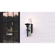 Quoizel Gladstone 1 Light 15" Outdoor Lantern, Earth Black/Clear