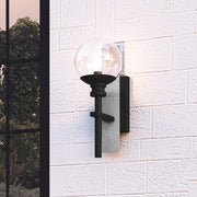 Quoizel Gladstone 1 Light 15" Outdoor Lantern, Earth Black/Clear