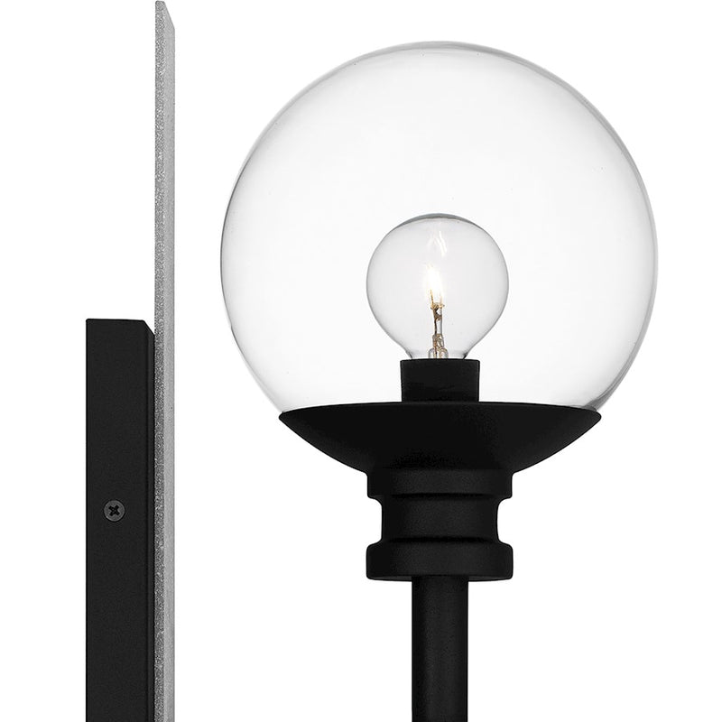 Quoizel Gladstone 1 Light 15" Outdoor Lantern, Earth Black/Clear