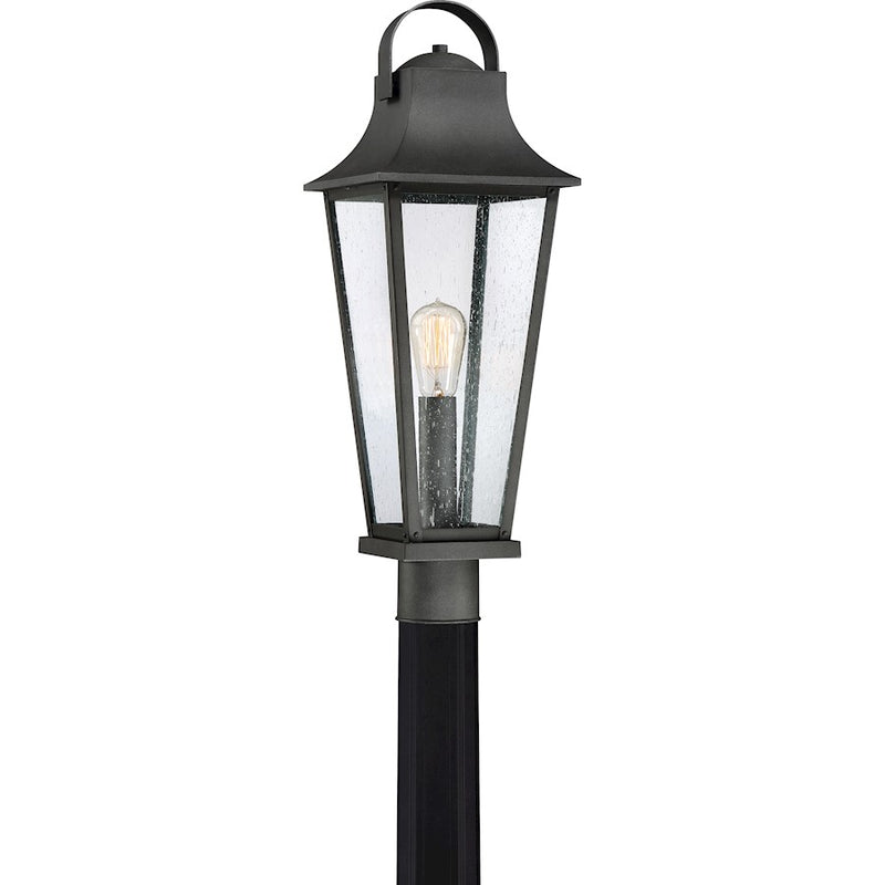 Quoizel Galveston Transitional Outdoor Lantern, Mottled Black