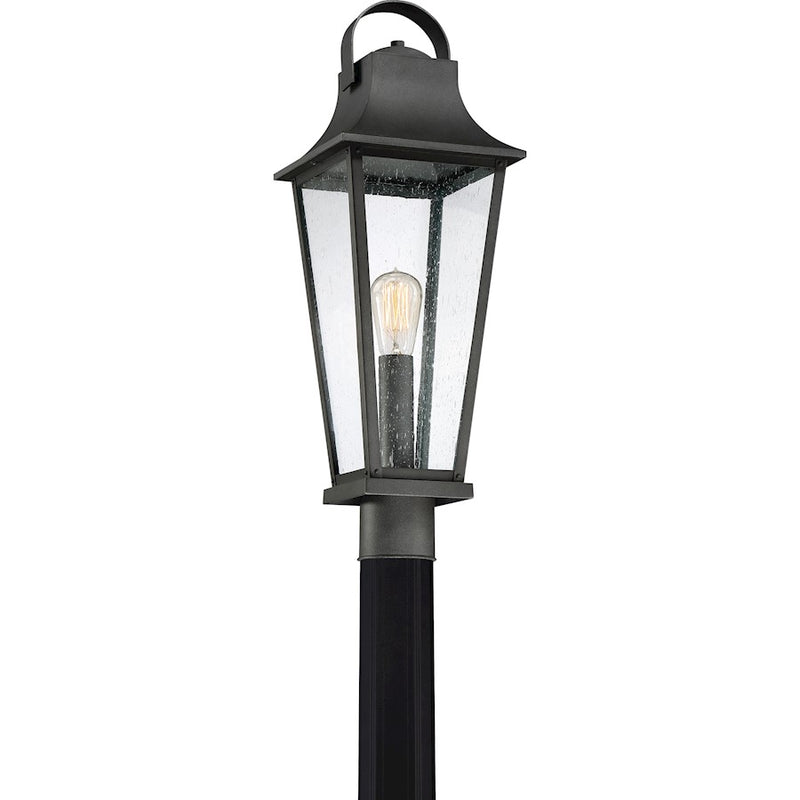 Quoizel Galveston Transitional Outdoor Lantern, Mottled Black