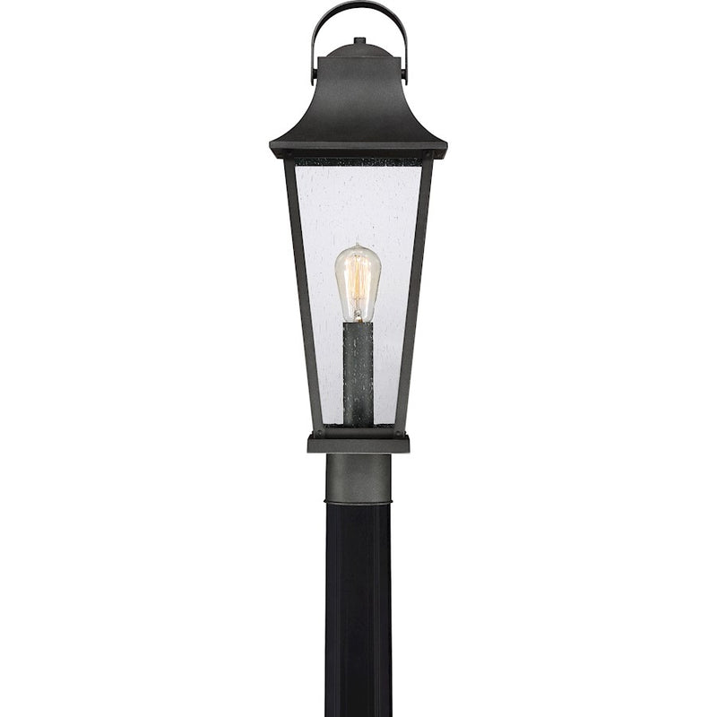 Quoizel Galveston Transitional Outdoor Lantern, Mottled Black