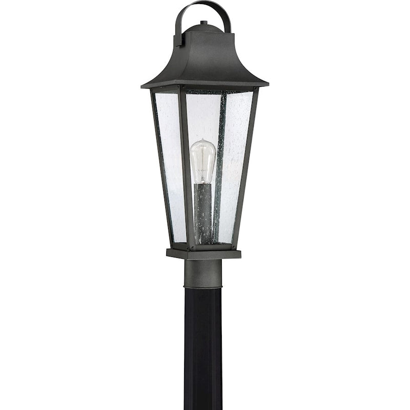 Quoizel Galveston Transitional Outdoor Lantern, Mottled Black