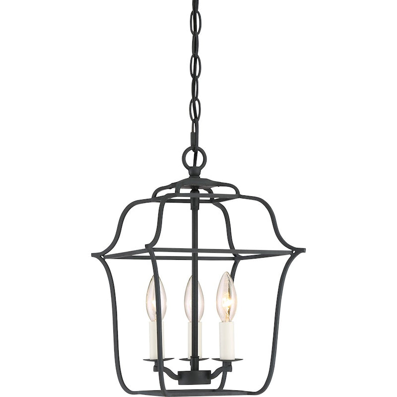 Quoizel Gallery 3 Light Foyer Piece, Royal Ebony