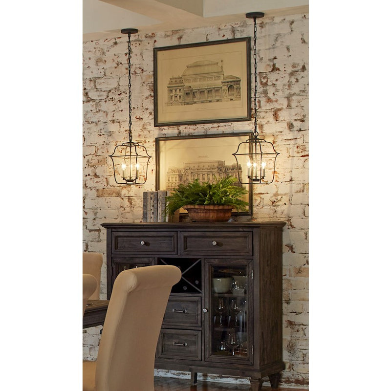 Quoizel Gallery 3 Light Foyer Piece, Royal Ebony