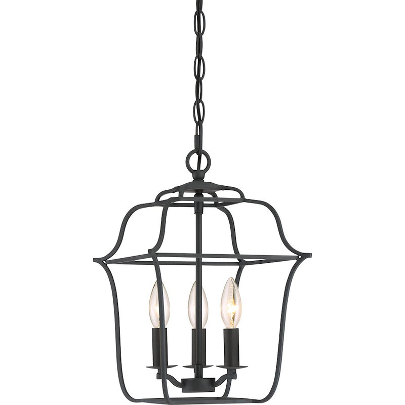 Quoizel Gallery 3 Light Foyer Piece, Royal Ebony