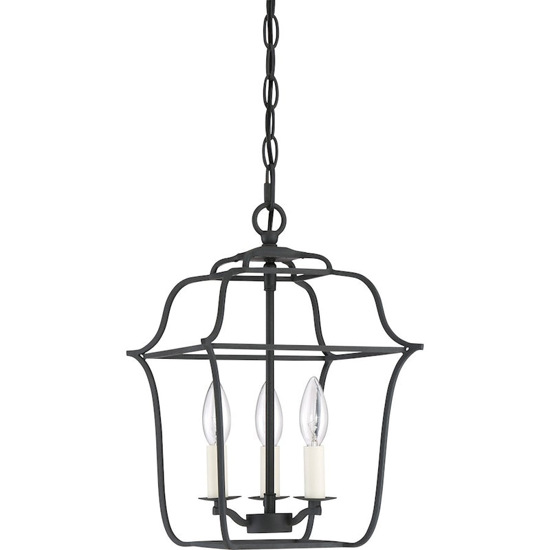 Quoizel Gallery 3 Light Foyer Piece, Royal Ebony