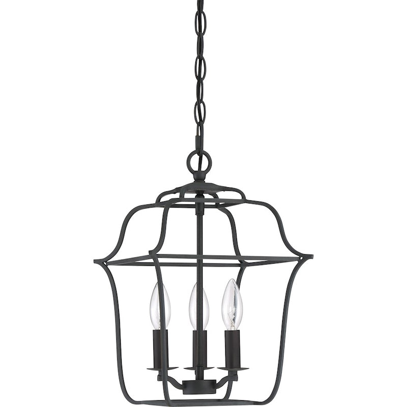 Quoizel Gallery 3 Light Foyer Piece, Royal Ebony