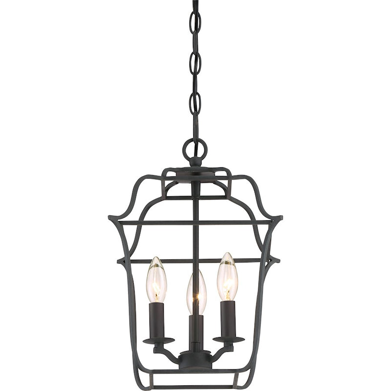 Quoizel Gallery 3 Light Foyer Piece, Royal Ebony