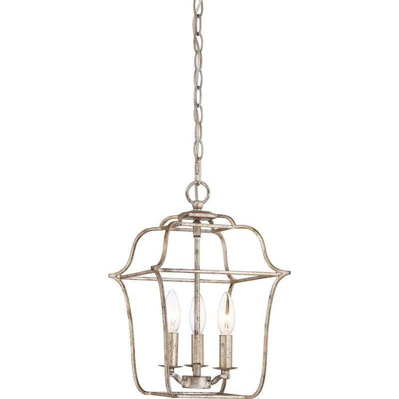 Quoizel Gallery 3 Light Chandelier, Century Silver Leaf