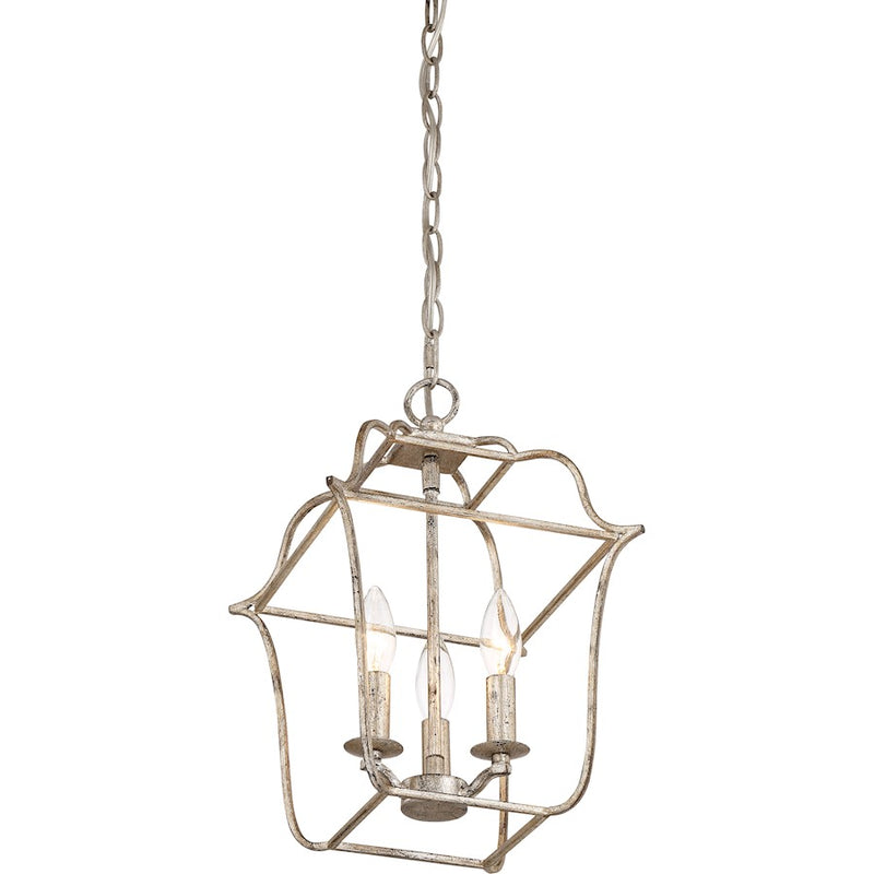 Quoizel Gallery 3 Light Chandelier, Century Silver Leaf