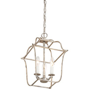 Quoizel Gallery 3 Light Chandelier, Century Silver Leaf