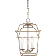 Quoizel Gallery 3 Light Chandelier, Century Silver Leaf