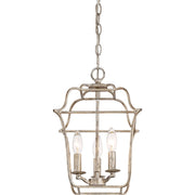 Quoizel Gallery 3 Light Chandelier, Century Silver Leaf