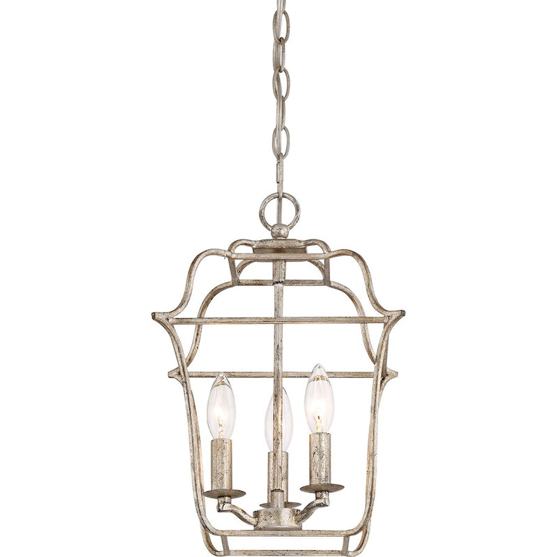 Quoizel Gallery 3 Light Chandelier, Century Silver Leaf