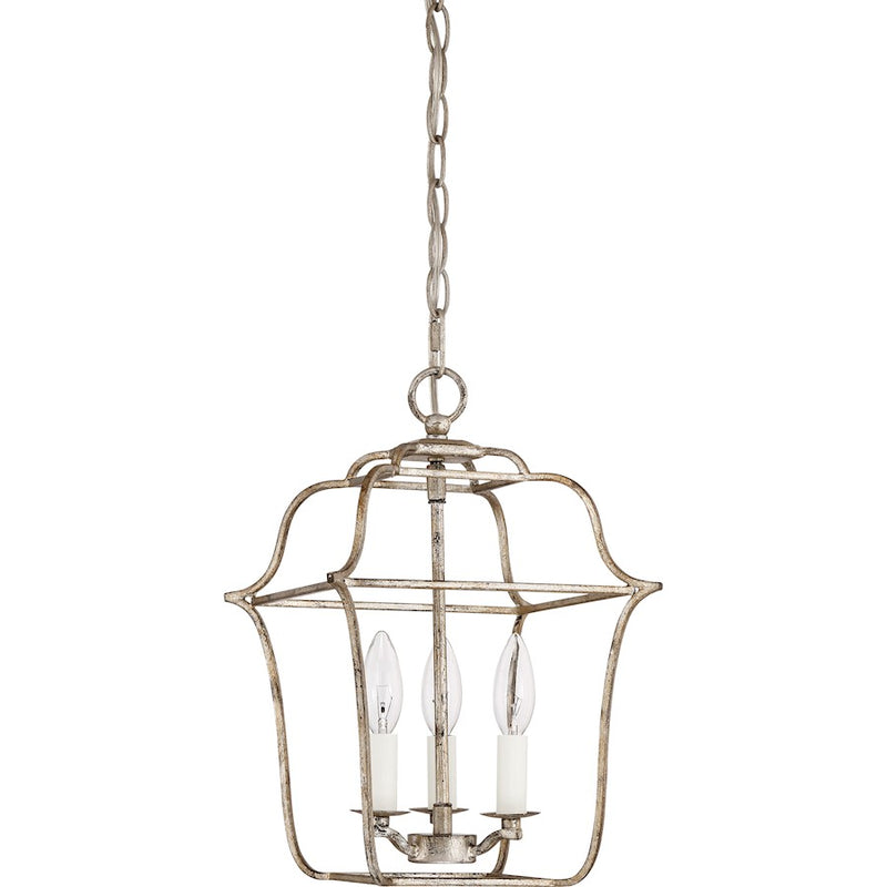Quoizel Gallery 3 Light Chandelier, Century Silver Leaf