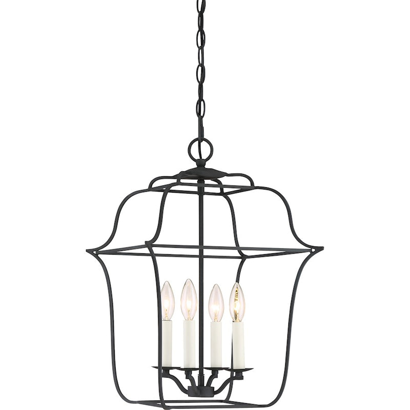 Quoizel Gallery 4 Light Foyer Piece, Royal Ebony