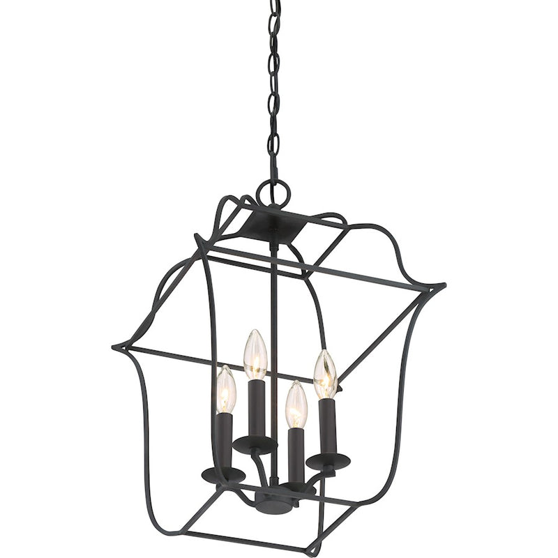 Quoizel Gallery 4 Light Foyer Piece, Royal Ebony