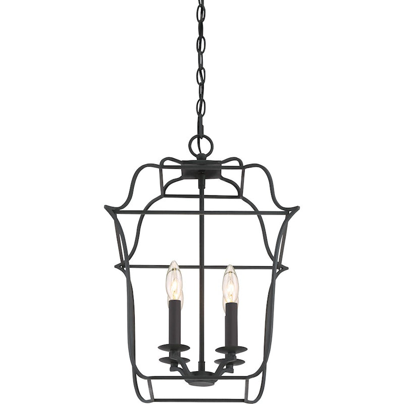 Quoizel Gallery 4 Light Foyer Piece, Royal Ebony