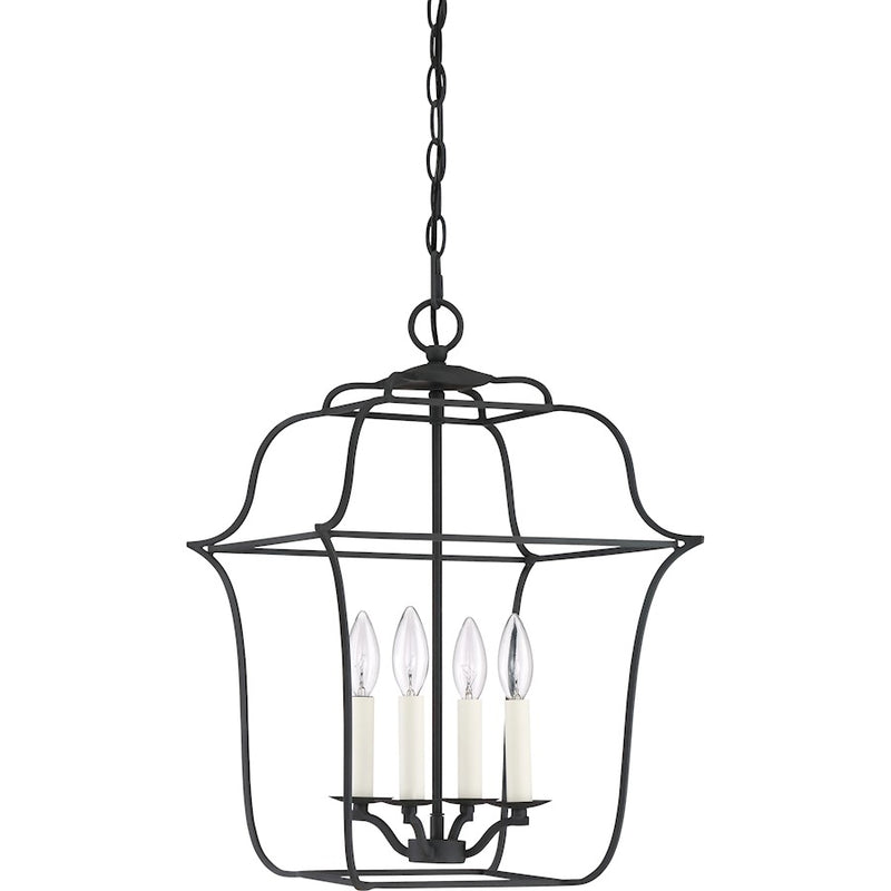 Quoizel Gallery 4 Light Foyer Piece, Royal Ebony