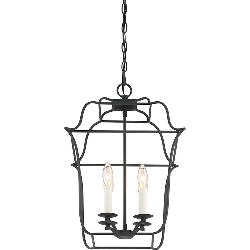 Quoizel Gallery 4 Light Foyer Piece, Royal Ebony