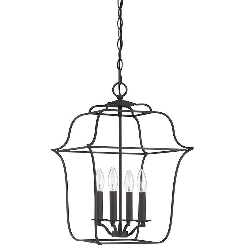 Quoizel Gallery 4 Light Foyer Piece, Royal Ebony