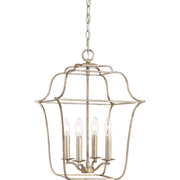 Quoizel Gallery 4 Light Chandelier, Century Silver Leaf