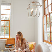 Quoizel Gallery 4 Light Chandelier, Century Silver Leaf
