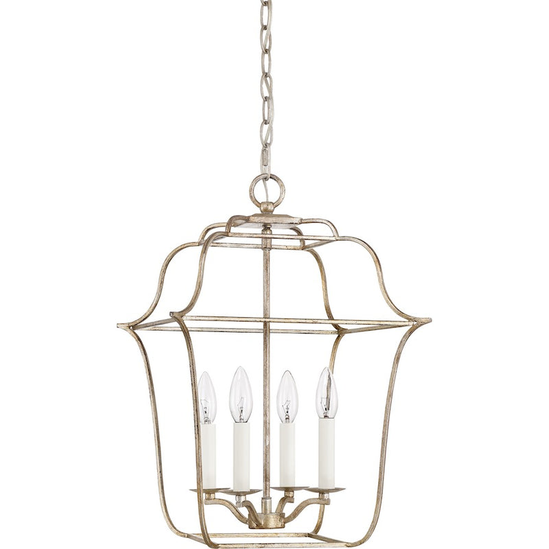 Quoizel Gallery 4 Light Chandelier, Century Silver Leaf