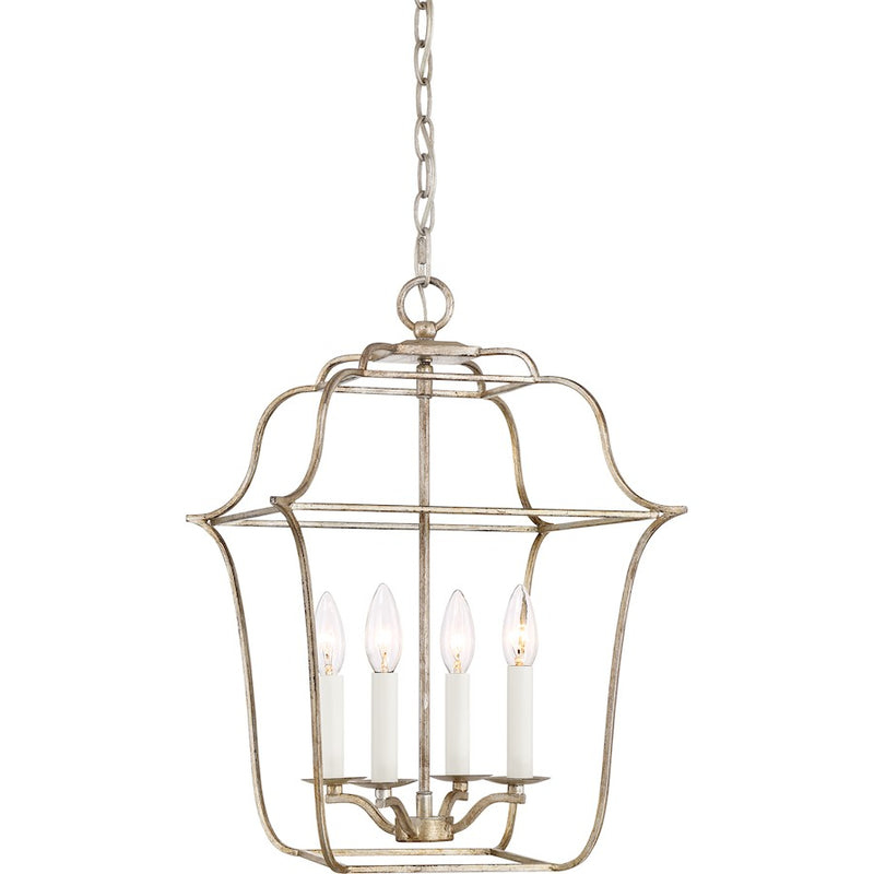 Quoizel Gallery 4 Light Chandelier, Century Silver Leaf