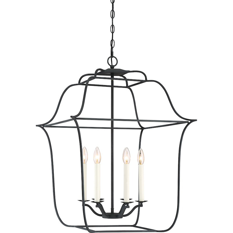 Quoizel Gallery 6 Light Foyer Piece, Royal Ebony