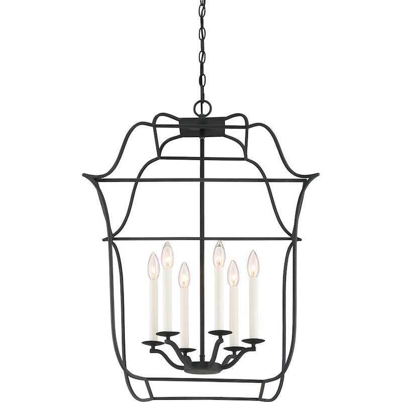 Quoizel Gallery 6 Light Foyer Piece, Royal Ebony