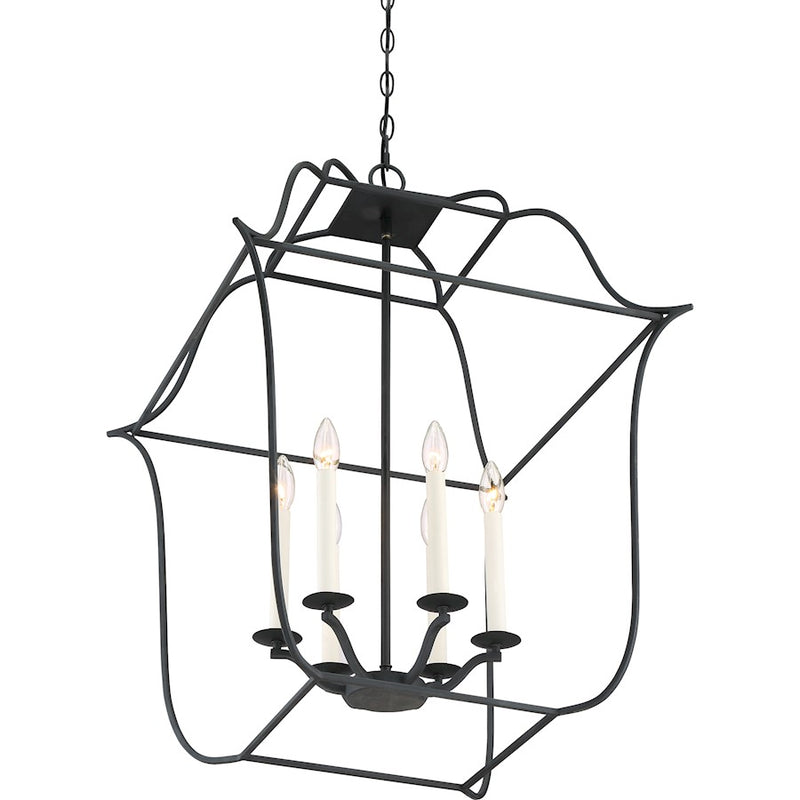 Quoizel Gallery 6 Light Foyer Piece, Royal Ebony