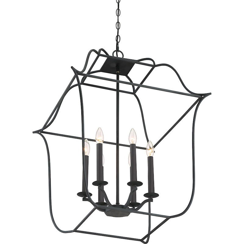 Quoizel Gallery 6 Light Foyer Piece, Royal Ebony