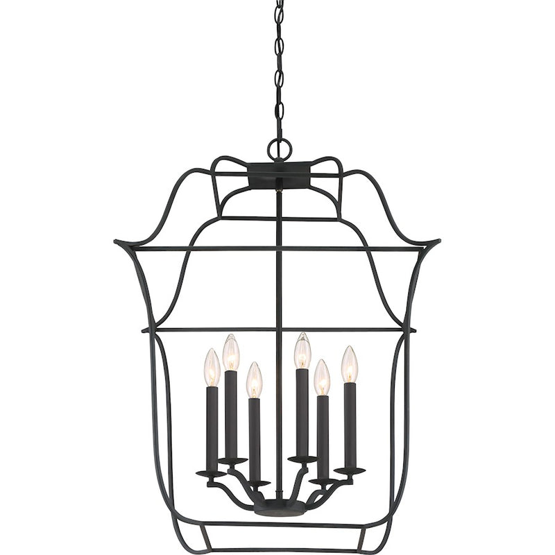 Quoizel Gallery 6 Light Foyer Piece, Royal Ebony