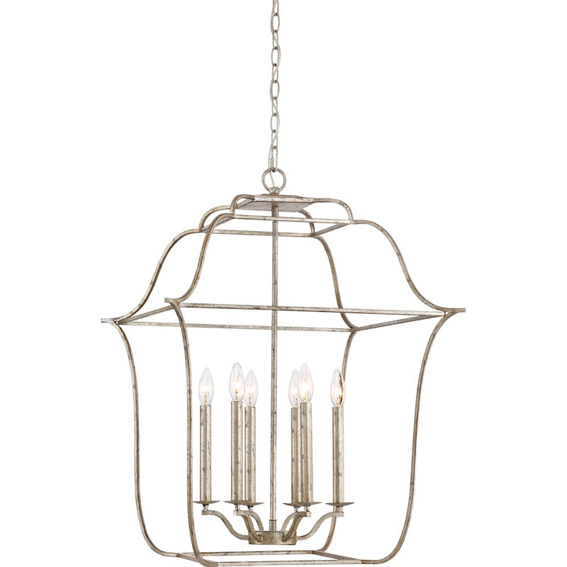 Quoizel Gallery 6 Light Chandelier, Century Silver Leaf