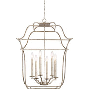 Quoizel Gallery 6 Light Chandelier, Century Silver Leaf