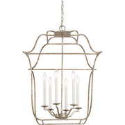 Quoizel Gallery 6 Light Chandelier, Century Silver Leaf