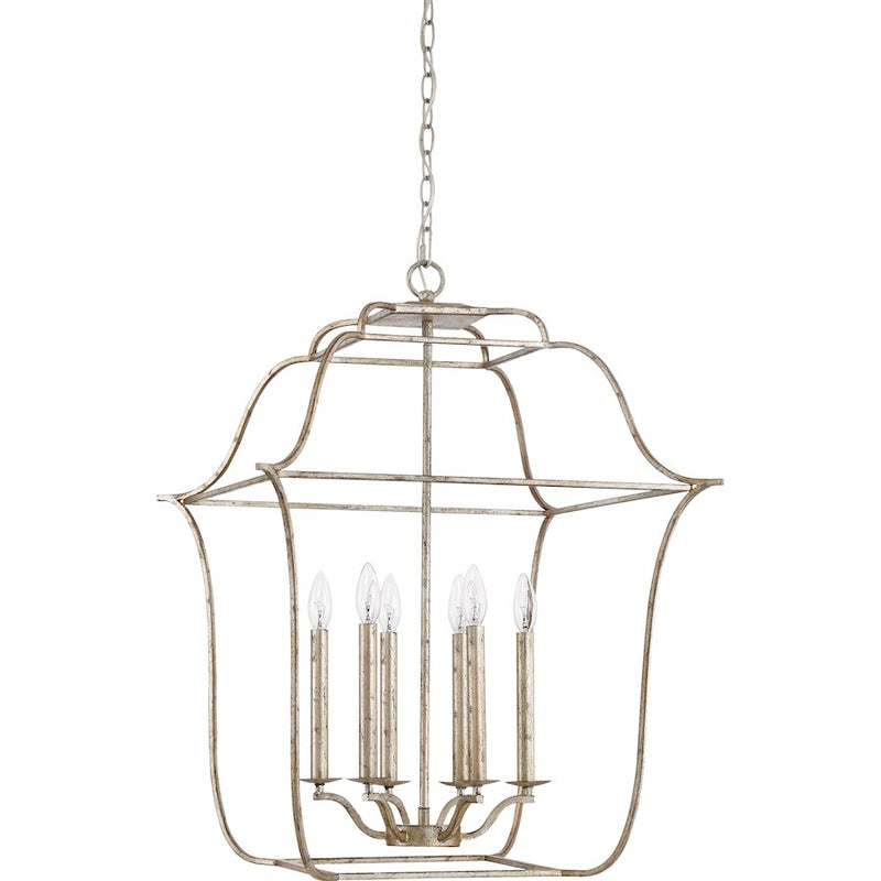 Quoizel Gallery 6 Light Chandelier, Century Silver Leaf