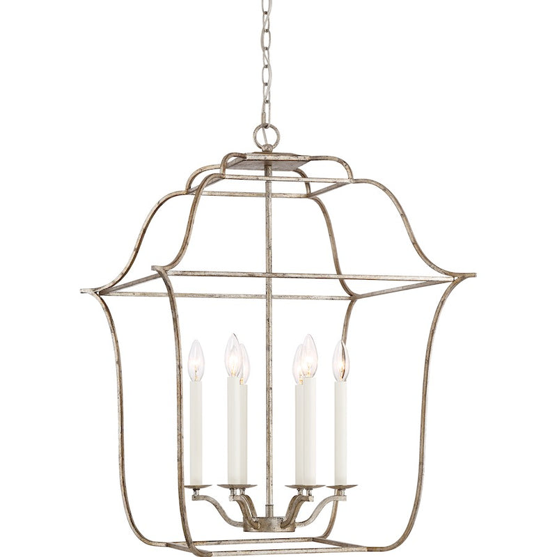 Quoizel Gallery 6 Light Chandelier, Century Silver Leaf