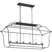 Quoizel Gallery 6 Light Island Chandelier, Royal Ebony