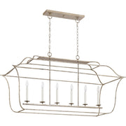 Quoizel Gallery 6 Light Island Light, Century Silver Leaf