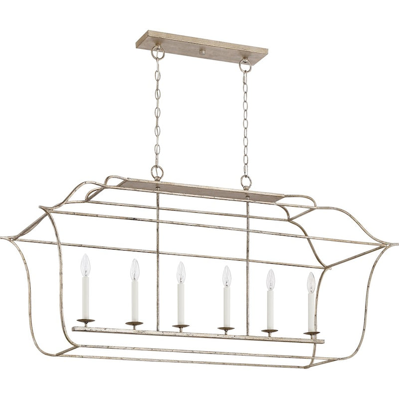 Quoizel Gallery 6 Light Island Light, Century Silver Leaf